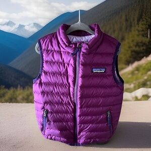 Patagonia 3T Toddler Kids' Purple Puffer Vest Down Fill Spring Warm Violet